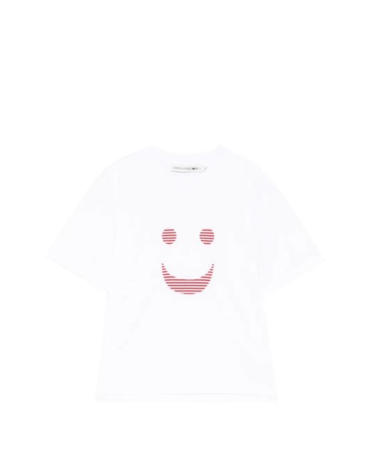 Joshua Sanders White Smiley Print T-Shirt