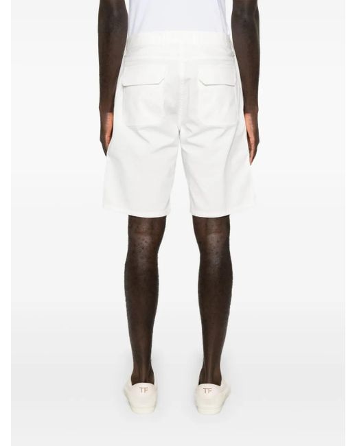 Eleventy White Logo-Button Cargo Shorts for men