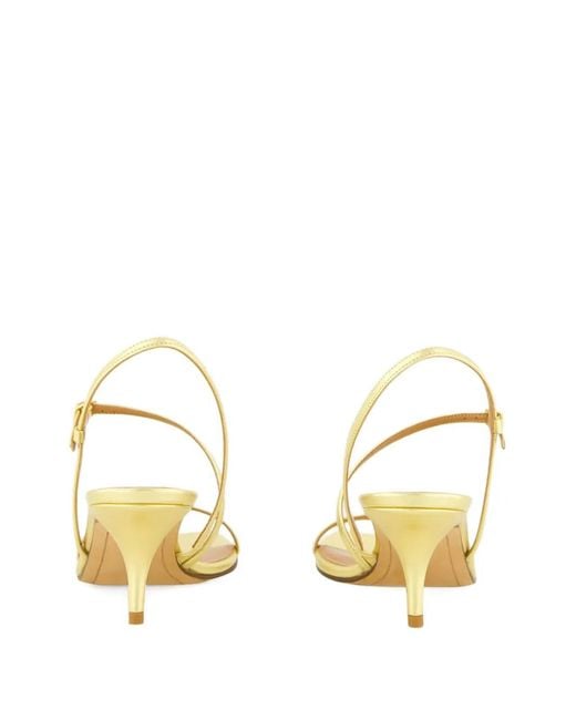 Emme Parsons Metallic Square-Toe Heeled Sandals