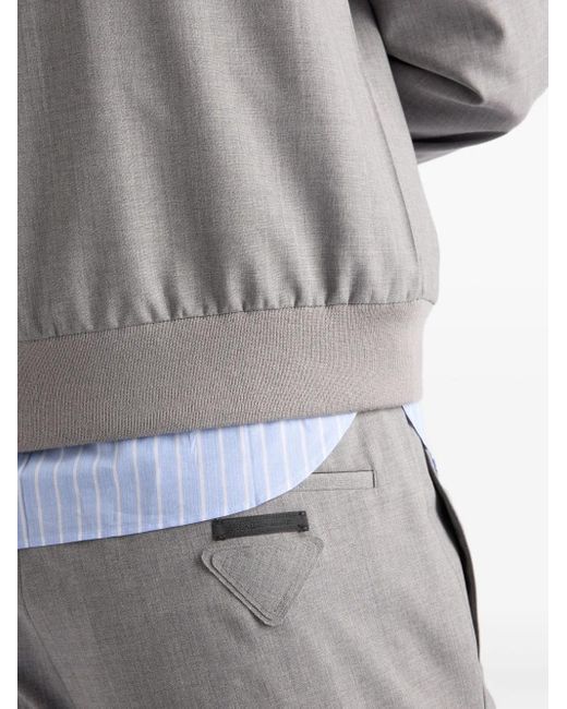 Prada Gray Wool Trousers for men