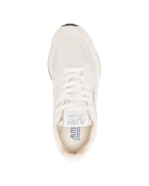 Autry White Reelwind Leather Panelled Sneakers