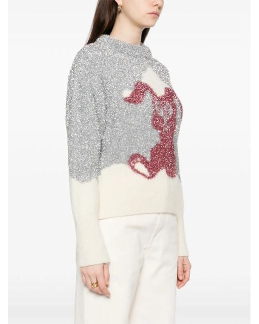 KENZO White Cartoon-Intarsia Sweater