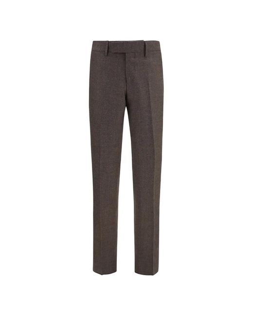 Lardini Gray Straight-Leg Tailored Trousers for men