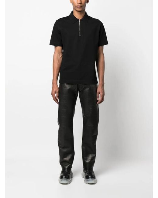 Givenchy Black Half-Zip Cotton Polo Top for men
