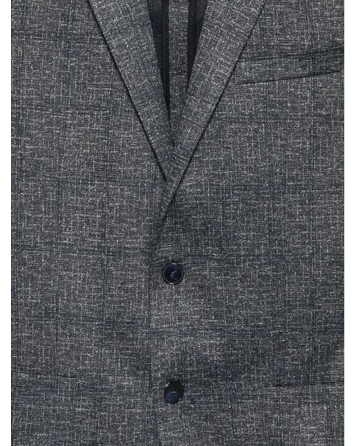 Karl Lagerfeld Gray Textured Two-Button Jacket for men