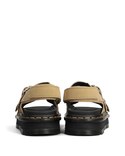Dr. Martens White Suede Flat Sandals