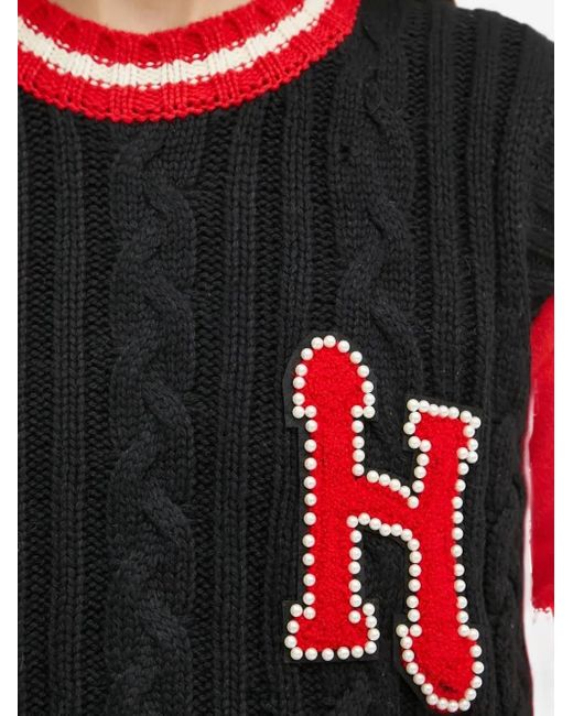 Silvian Heach Kabelgebreide Trui in het Red