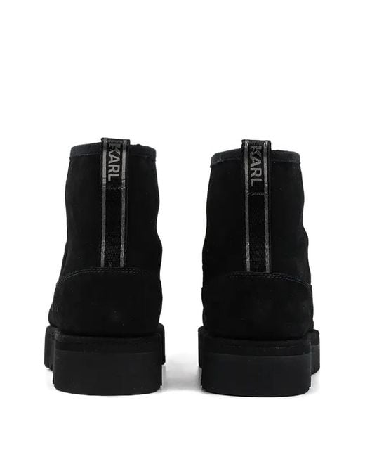 Karl Lagerfeld Black Logo-Print Boots for men