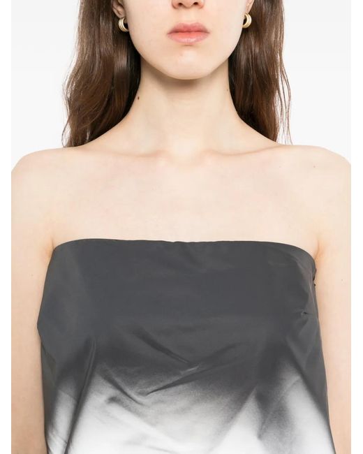 Alexander Wang Gray Reflective Bubble Top