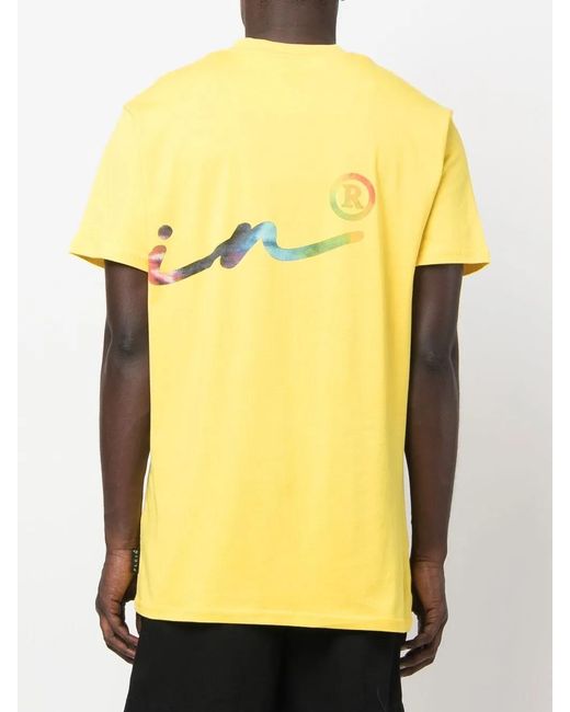 Philipp Plein Yellow Ss Signature Cotton T-Shirt