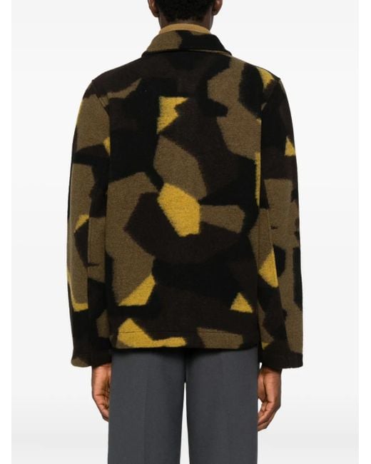 Universal Works Black Pocketed Camouflaged Jacket for men