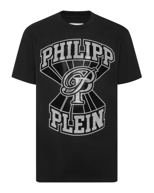 T-Shirt À Logo Strassé Philipp Plein pour homme en coloris Black