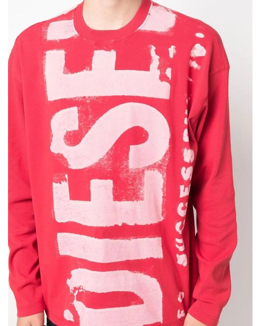 DIESEL Red T-Wasrib Logo-Print T-Shirt for men