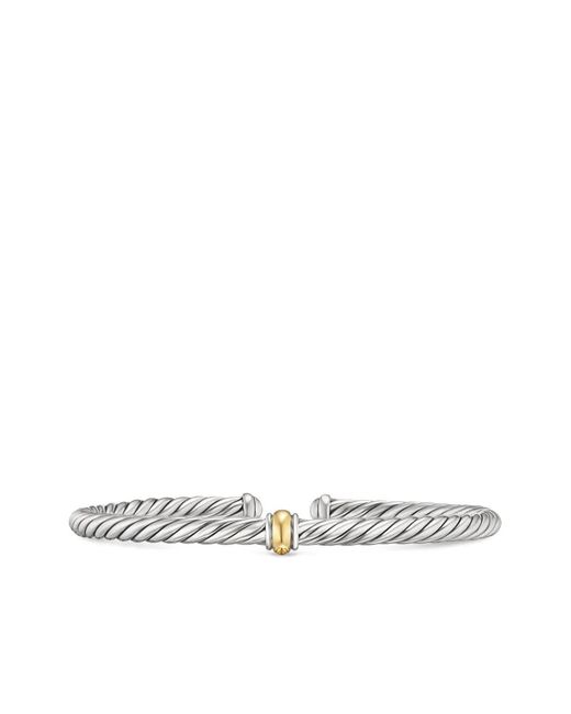 David Yurman White 14K Cable Flex Station Bracelet