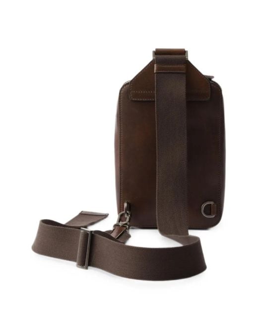 Prada Brown Brique Antiqued Leather Bag for men