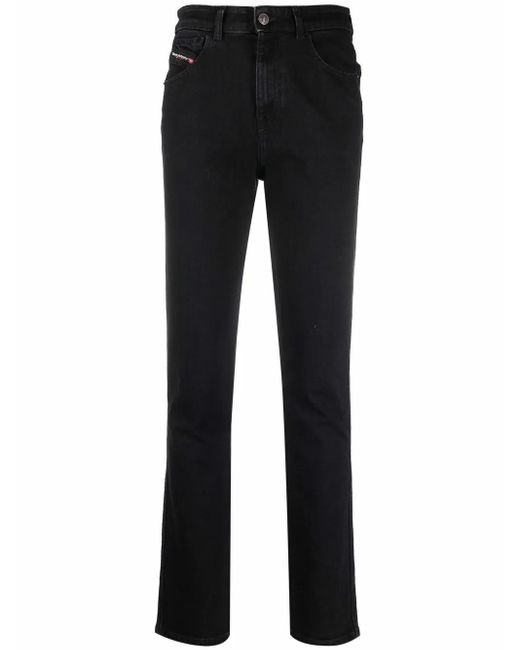 Jean À Patch Logo DIESEL en coloris Black