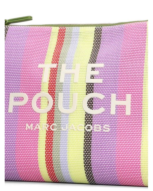 Marc Jacobs Pink The Pouch Striped Clutch Bag
