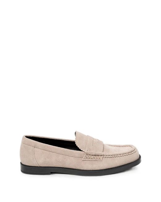 HUGO White Suede Slip-On Loafers