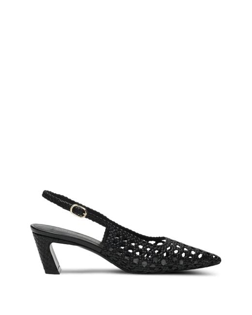 Stuart Weitzman White Stassi Woven Slingback Pumps