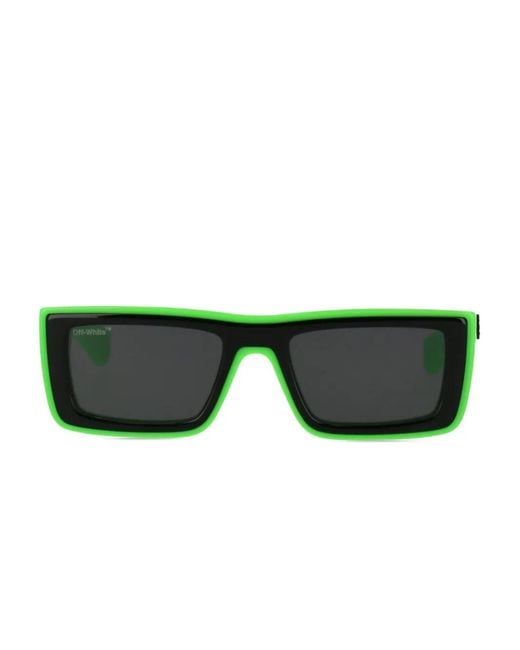 Off-White c/o Virgil Abloh Green Rectangle-Frame Sunglasses