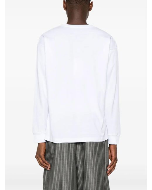 MM6 by Maison Margiela White Cotton T-Shirt for men