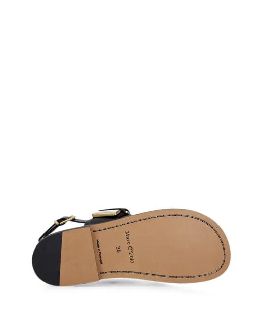 Marc O' Polo White Buckle-Fastening Leather Sandals
