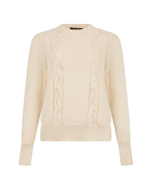 Moorer White Round-Neck Sweater
