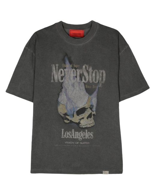 Vision Of Super Never Stopp T-Shirt in Gray für Herren