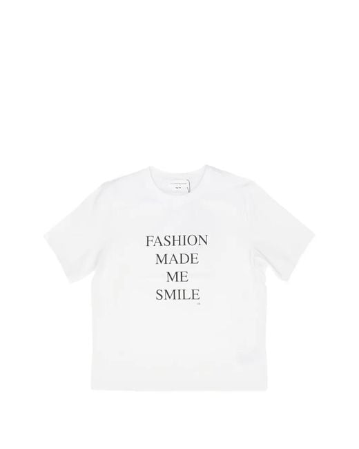 Victoria Beckham White Fashion Stole My Smile Cotton T-Shirt