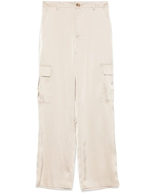 DKNY Natural High-Rise Satin Trousers