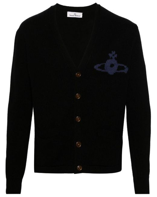 Vivienne Westwood Alex Orb Intarsia Vest in het Black voor heren