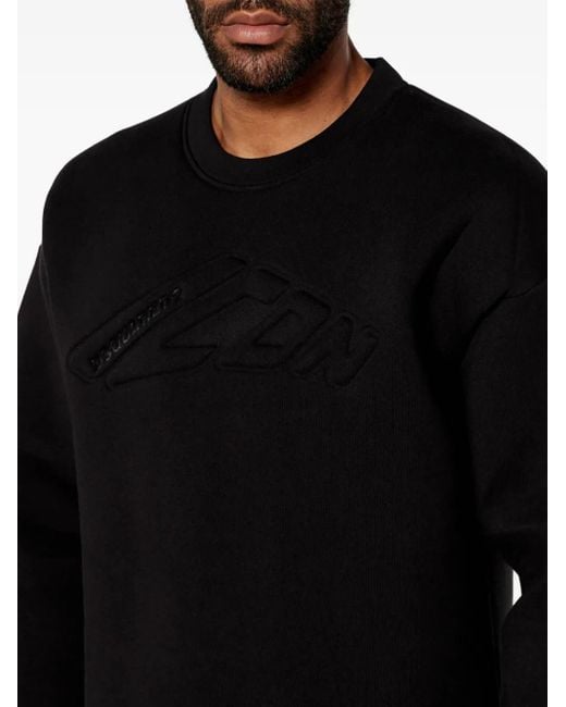 DSquared² Black Embossed Logo Sweatshirt for men