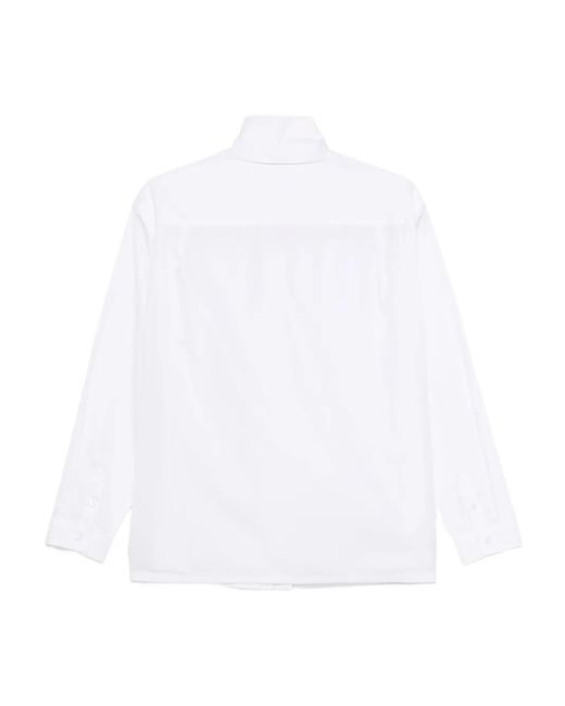 Aspesi White Tie-Neck Shirt