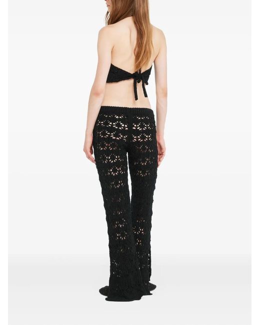 Alanui Black Lagoon Romance Crochet Trousers