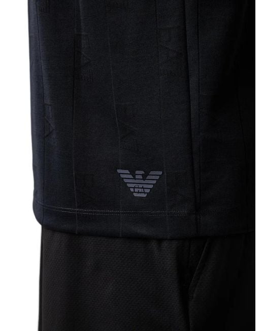EA7 Black Golf Pro Logo-Print Short-Sleeve Polo Shirt for men