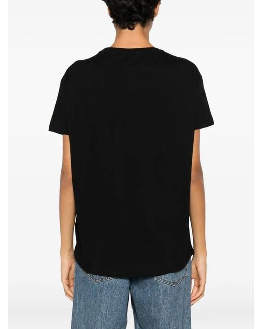 Blauer Black Logo-Print Leopard-Pattern T-Shirt