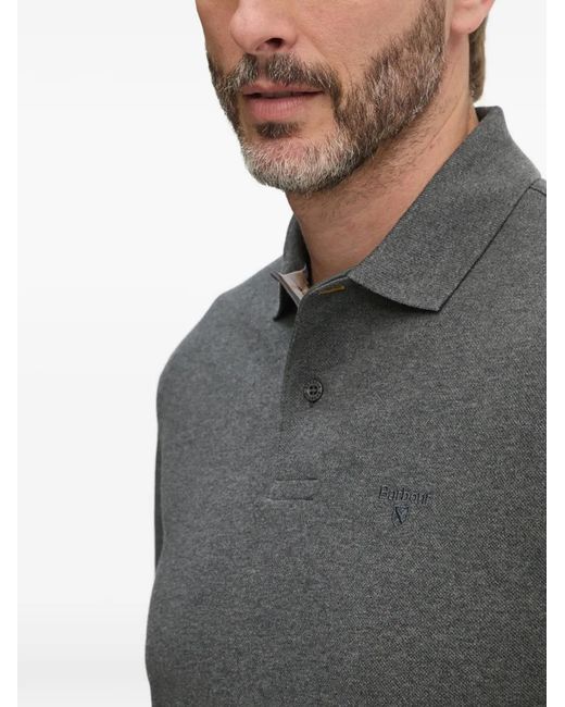 Barbour Gray Long-Sleeves Polo Shirt for men