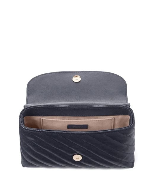 Jimmy Choo Blue Small Curve Quilted Logo-Plaque Crossbody Bag