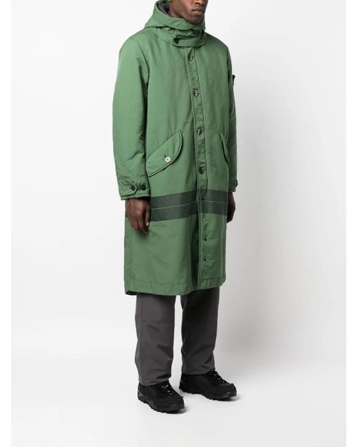 Stone Island Green Logo Print Raincoat for men