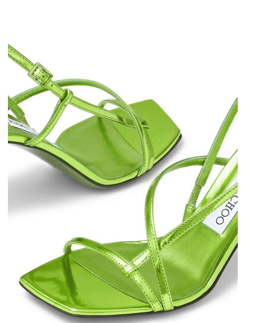 Jimmy Choo Green Etana 80mm Sandals