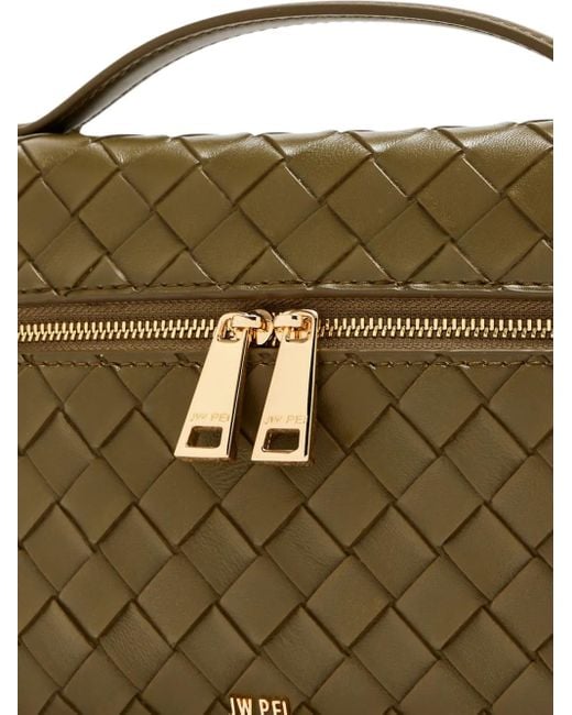 JW PEI Green Woven Top-Handle Satchel