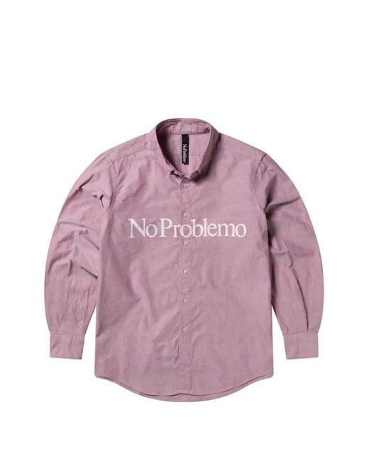 No Problemo Purple Logo-Detail Shirt