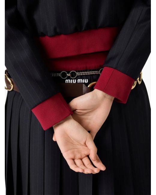 Gonna Plissettata Gessata di Miu Miu in Black
