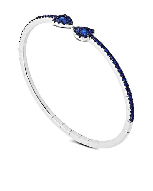 Jewels Aficionado White 18K Sapphire Cuff Bracelet