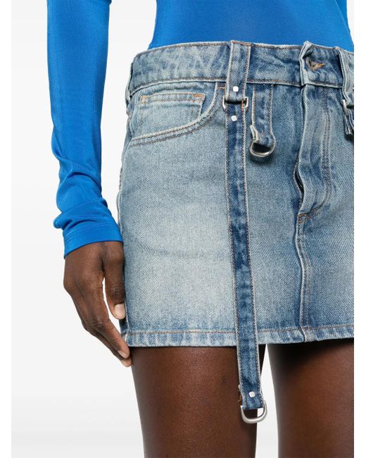 Off-White c/o Virgil Abloh Blue Off- Denim Cargo Mini Skirt