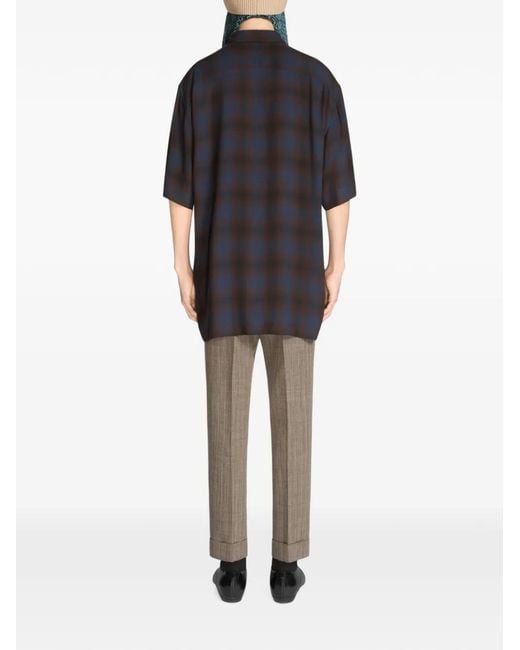 Dries Van Noten Brown Cuffed Wool Pants for men