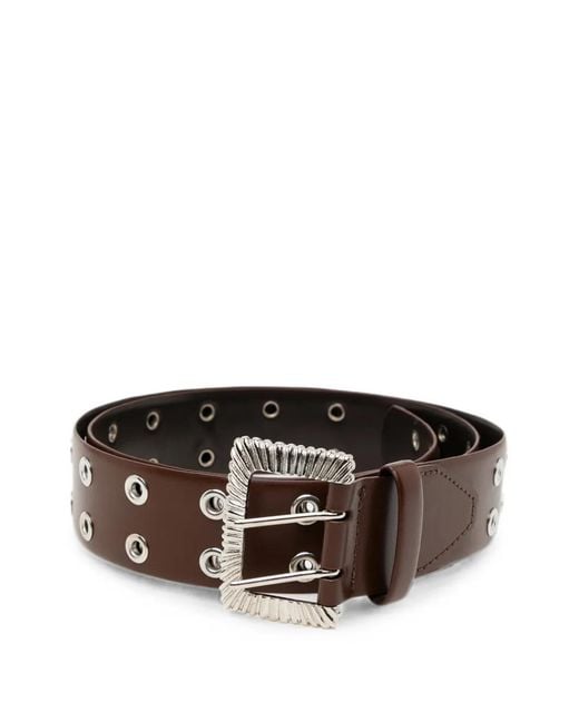 Toga Brown Ceinture En Cuir À Plaque Gravée