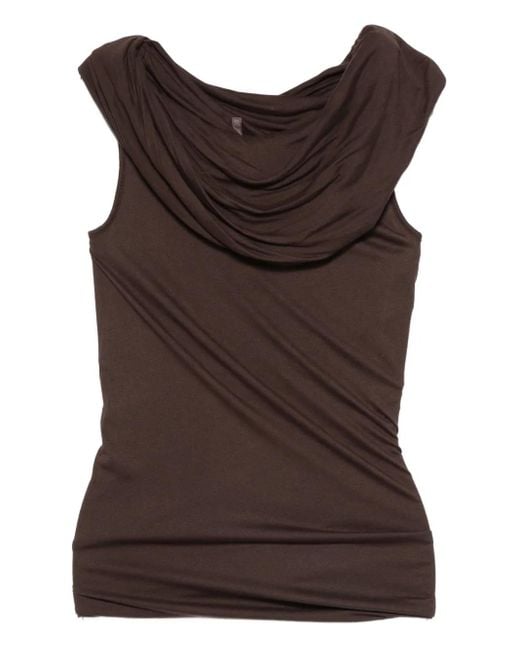 Rick Owens カウルネック ドレープトップ Brown