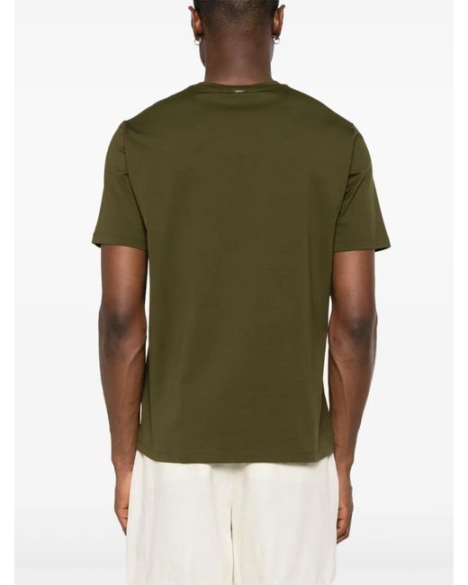 Herno Green Crew-Neck T-Shirt for men