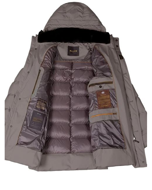 Moorer Brown Saturno Hooded Padded Coat for men
